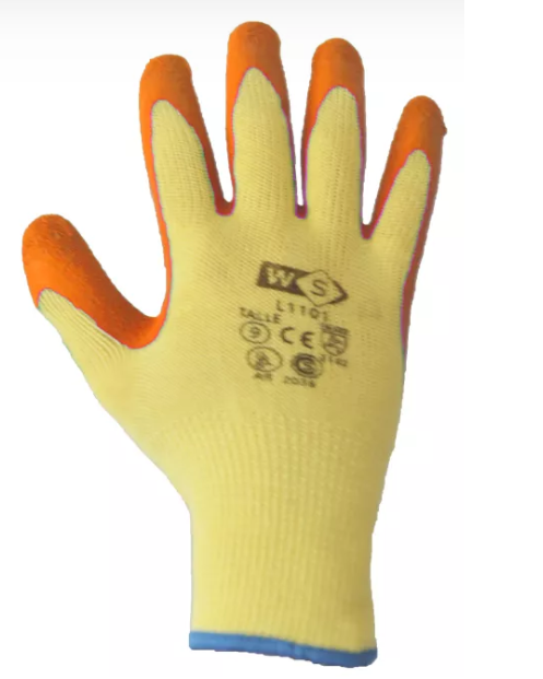 Guante de Poliester G10 bañado en latex texturado L1101